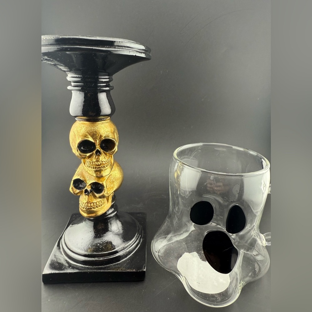 Skull candle holder & Ghost Mug 12oz